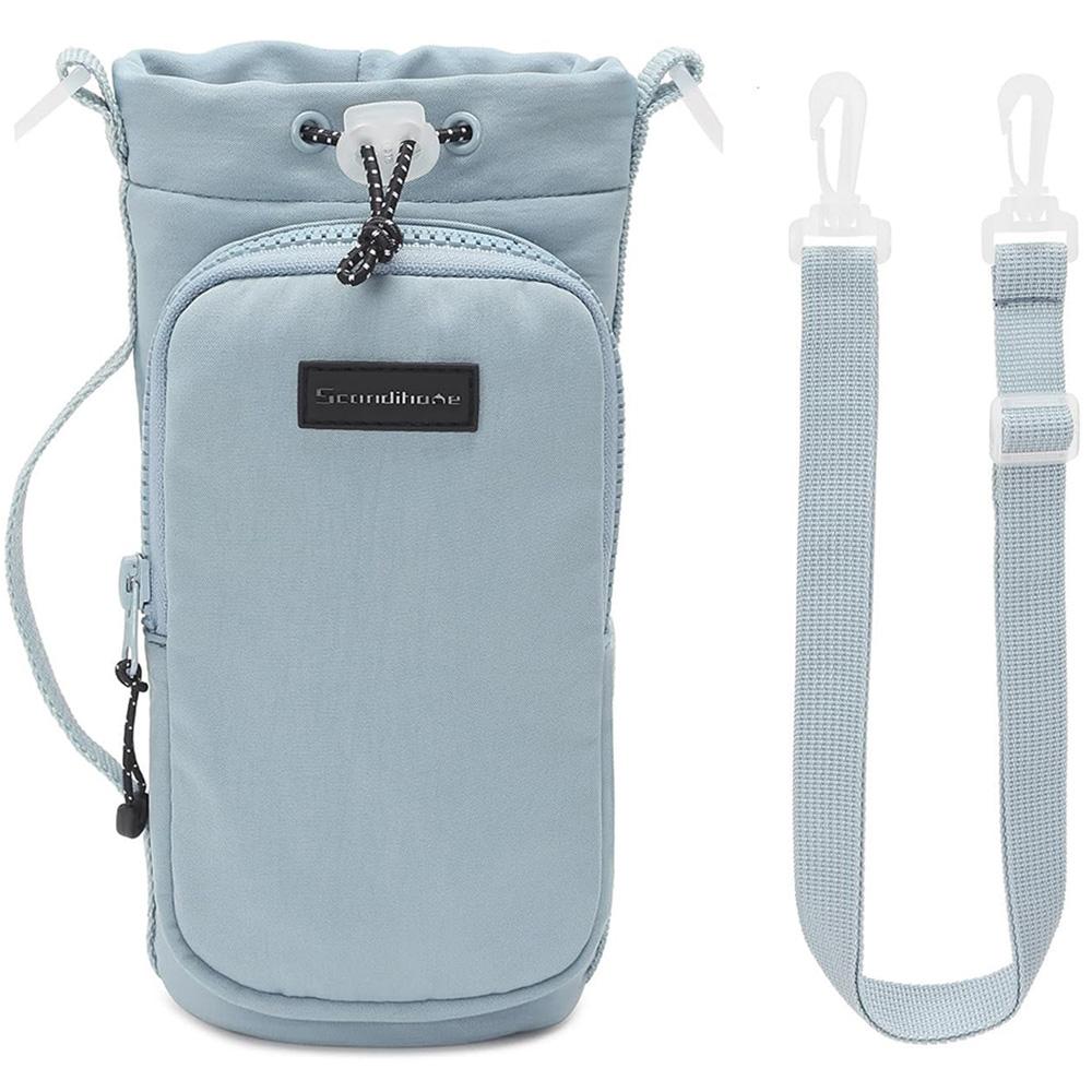 Portable Water Bottle Bag with Adjustable Shoulder Strap Water Bottle Sleeve for Walking Hiking Camping Gym