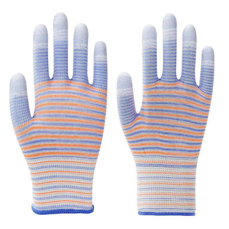 

1/3/5 пар дышащих рабочих перчаток, устойчивых к колючкам, нескользящих, износостойких, нейлоновых промышленных перчаток, полосатых, антистатических, садовых перчаток 1 Pairs синий