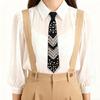 Friendly Polyester Necktie Imitation Pearls Detailing Business Meeting Accessory Comfortable Wear for Costume Parties