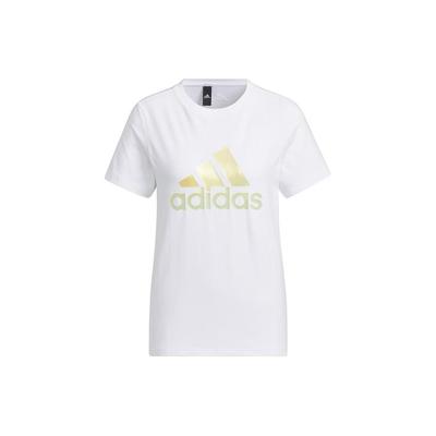 adidas Bedrucktes Logo Lässiges Rundhals-T-Shirt mit geraden kurzen Ärmeln Damen Oberteile Weiß IM8885