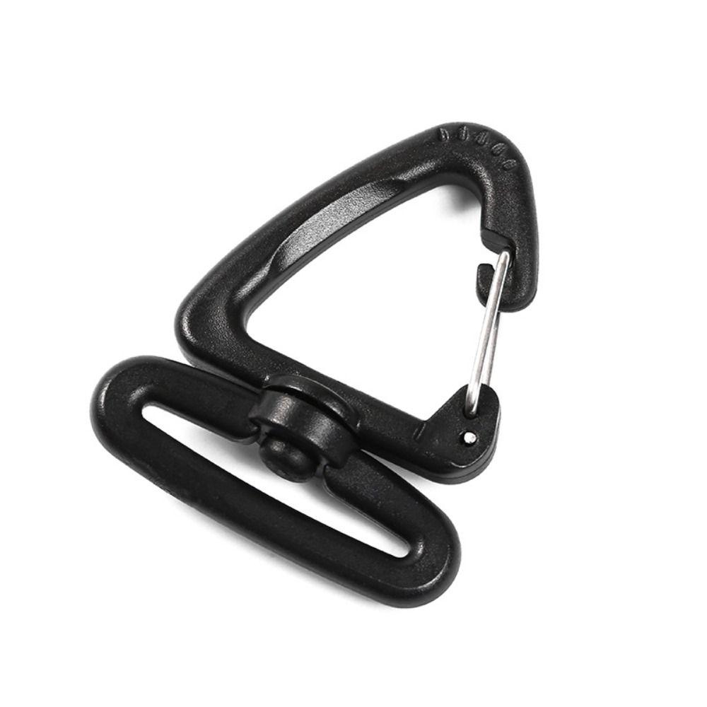 5pcs Plastic Alloy Camping Hiking Keychain Black Belt Clip New Triangle Carabiner  Outdoor Tool