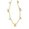 Wind Jewelry, Stainless Steel Disc Bead Chain Necklace, Slightly Inlaid Zircon Women'S Collarbone Chain Nc-2491