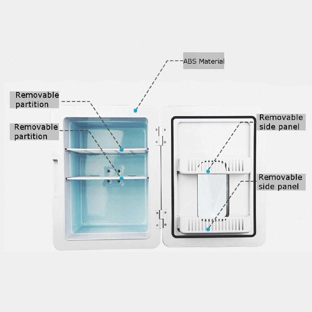 12L 2-IN-1 Mini Heating Box Fridge Home and Car Ultra Quiet Refrigerators Low Noise Car Refrigerators Cold Storage Cosmetic