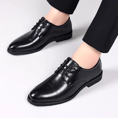 Herren Premium Leder Business Schuhe Britischer Stil Formelle Oxfords Hochzeit Bräutigam Atmungsaktiv Business Derby Schuhe Rutschfeste Sohle Herbst
