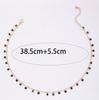French Retro Colored Zircon Stone Pendant Choker Necklace for Women Fresh Style Versatile Daily Collarbone Short Necklace