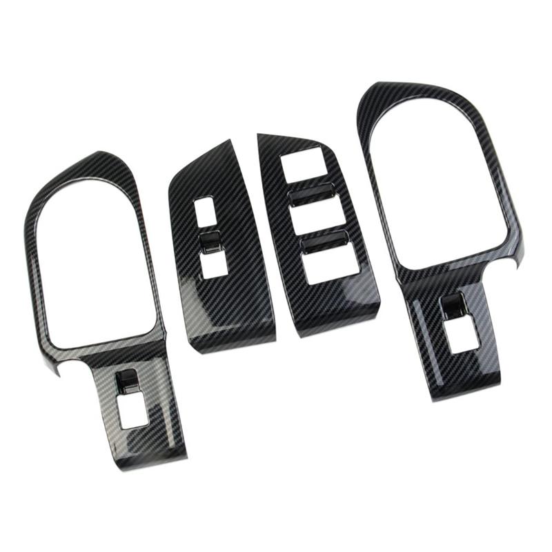 For Honda Ridgeline - Window Lift Switch Panel Rear Cup Holder Cover Trim Accessories Parts Carbon Fiber-A87Q Carbon Fiber