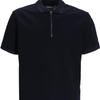 Emporio Armani Solid Color Polo Collar Straight Half-Zip Short Sleeve Polo Shirt Men tops Navy-Blue 3D1FE51JTKZ0920