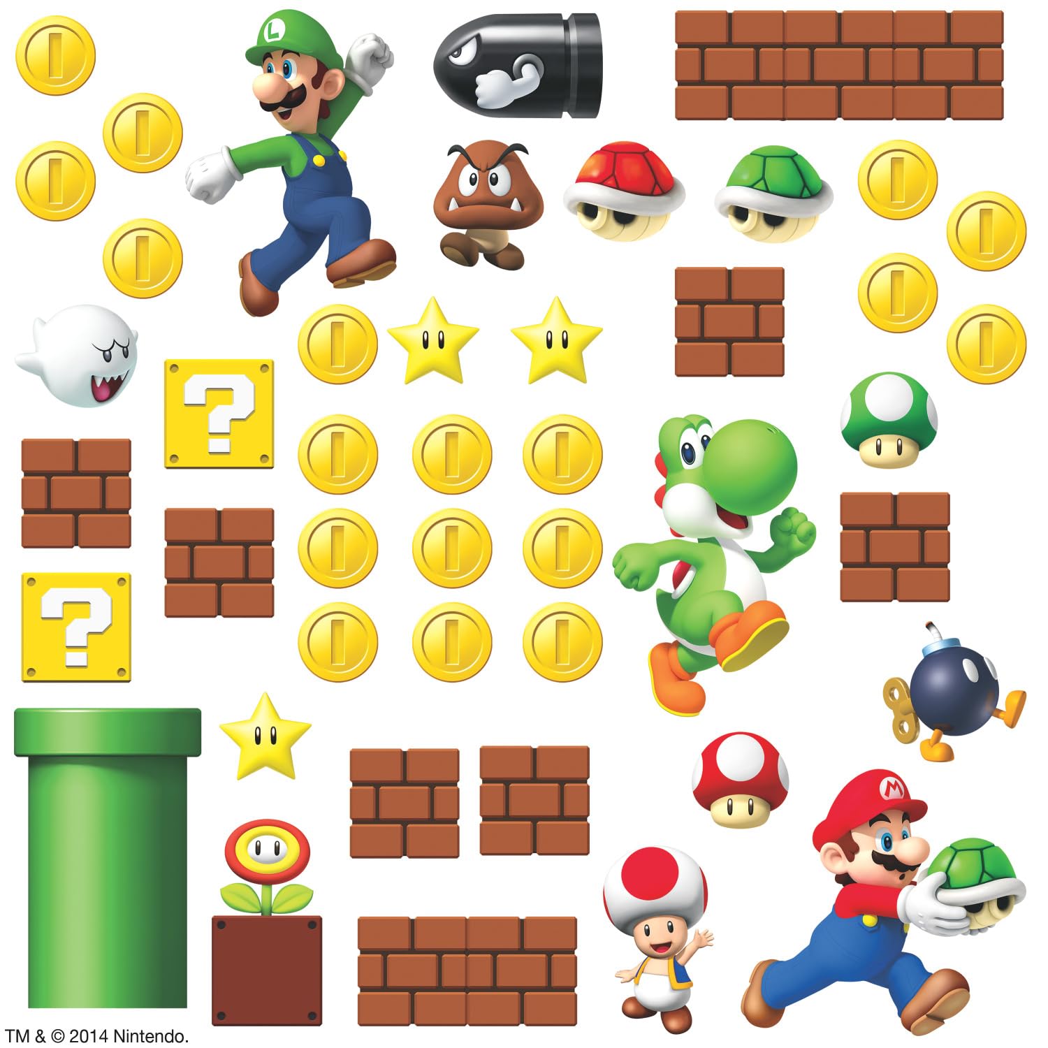 

RoomMates Nintendo Super Mario Build a Scene Peel and Stick Wall Decal - RMK2351SCS Multi