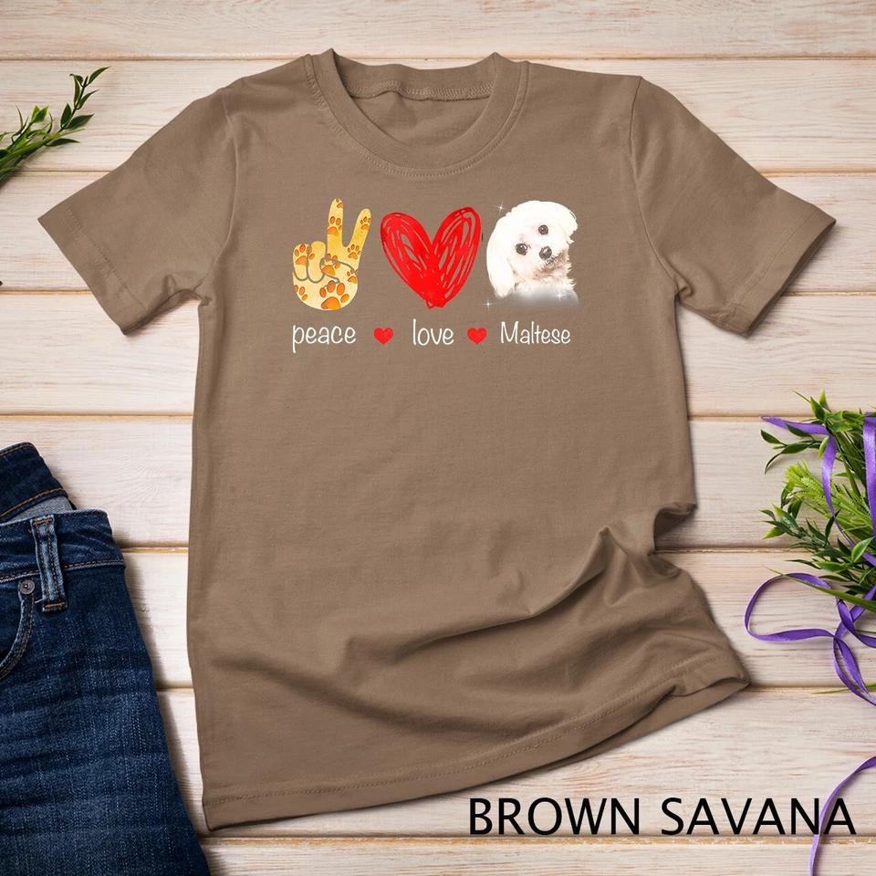 Peace Love Maltese Dog - Maltese Dog lover Gift T-Shirt Unisex T-shirt 2 S