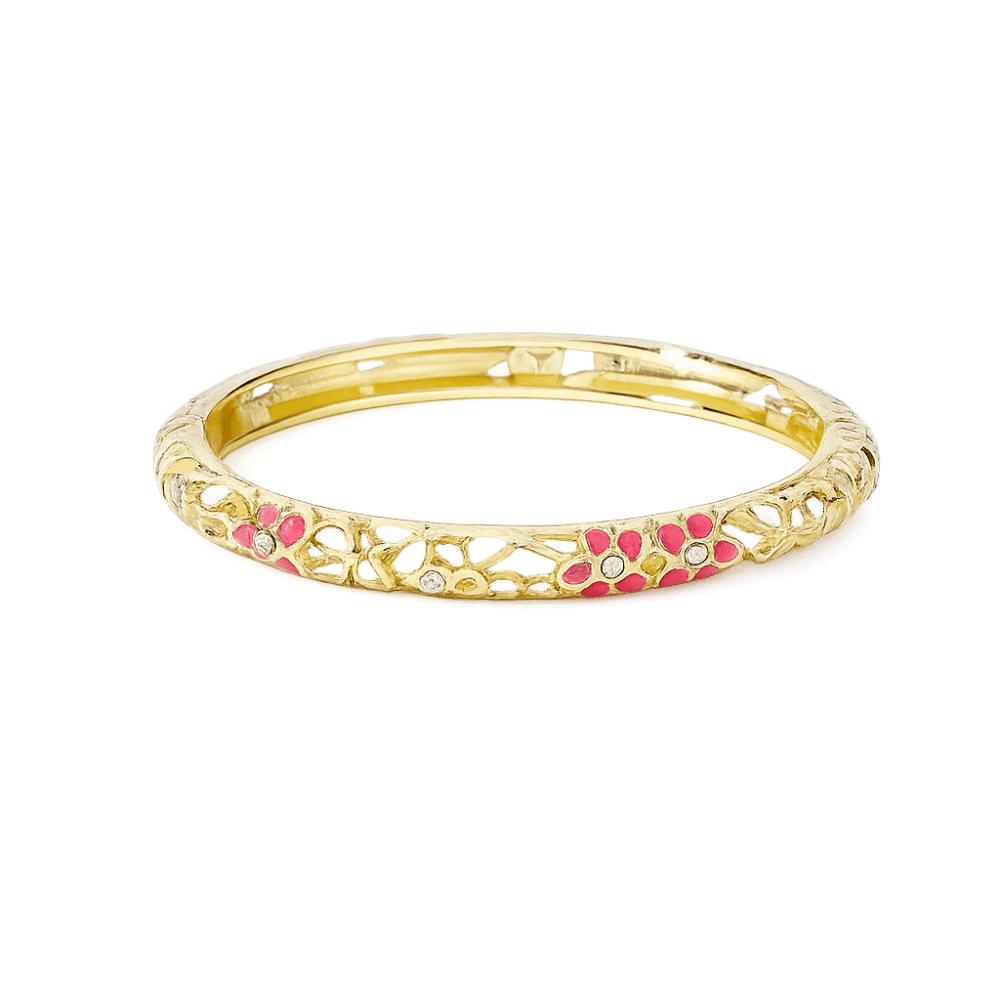 Traditional Flower Crystal Bangle Colorful Women's Hand Bracelet Vintage Cloisonne Bangle Ladies