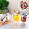 Leak-Proof Transparent Tumbler Cold/Heat Resistant Portable Water Cup Cute Glass Cup with Lid  Tea