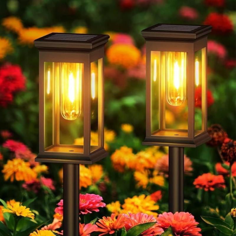Solar Pathway Lights Outdoor Outdoor Waterproof IP65 Garden Lights for Walkway Yard Backyard Lawn Landscape Lighting Decorative