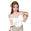 Lace Splicing Slim Sling Vest Summer Wear Short Spice Girl Shoulder Neck Top
