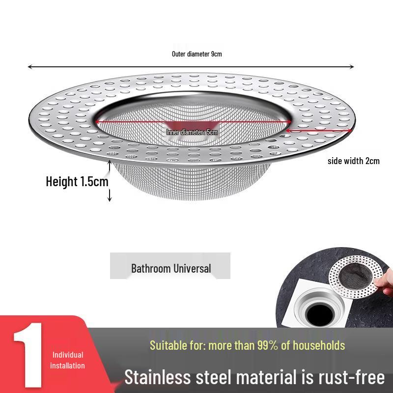 Нержавеющая сталь Слив для пола Уловитель волос для кухонной и ванной раковины