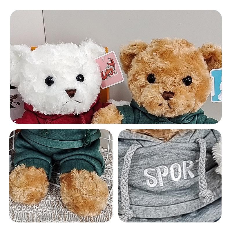New Sweatshirt Teddy Bear Doll Plush Toy Cute Bear Doll Children's Birthday Gift Doll Doll Doll