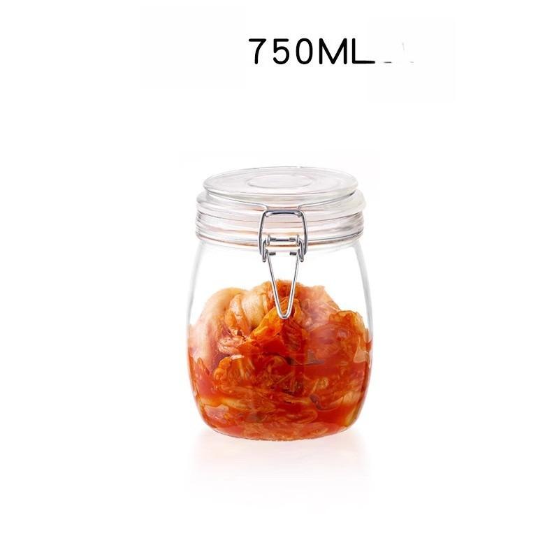 Transparent Glass Sealed Jar Food Grade Buckle Lid Storage Jar Household Enzyme Jar Jam Bottle Pickle Jar