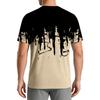 Men's Short Sleeve Crew Neck T Shirt with Abstract Paint Print Casual Fit Soft Polyester Top