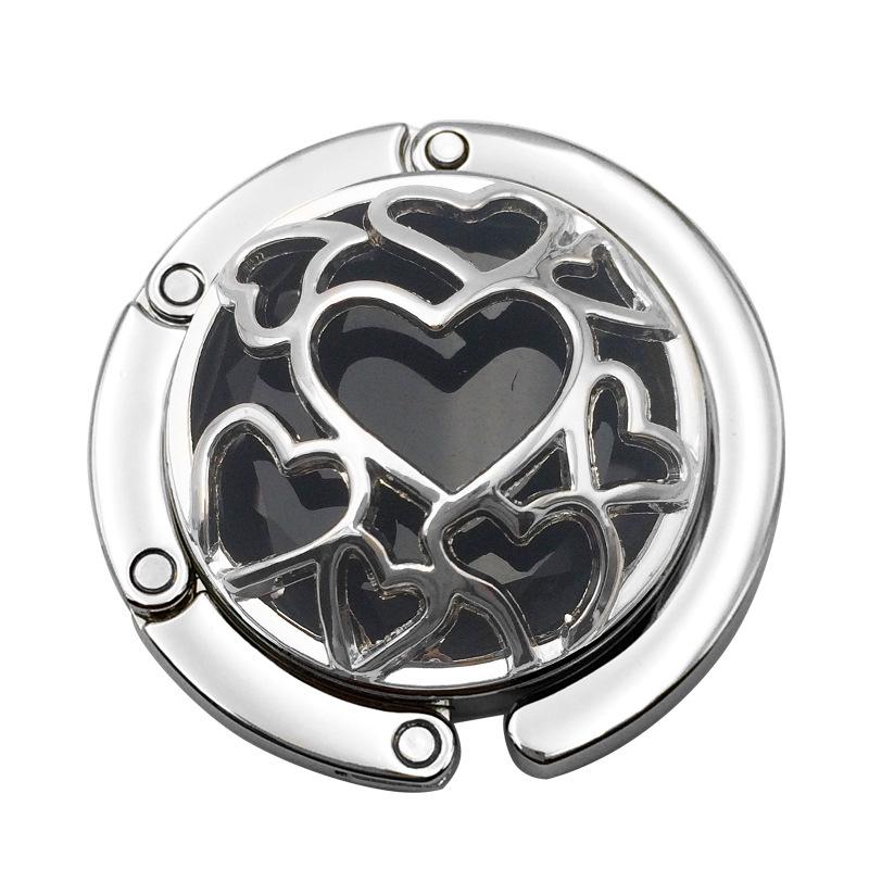 Heart-Shaped Crystal Mesh Folding Bag Hook