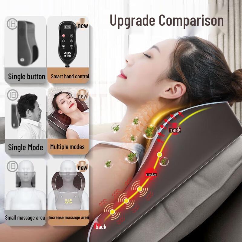 AUX Neck Shoulder Waist Back Massage Cushion CN plug (adapter included)