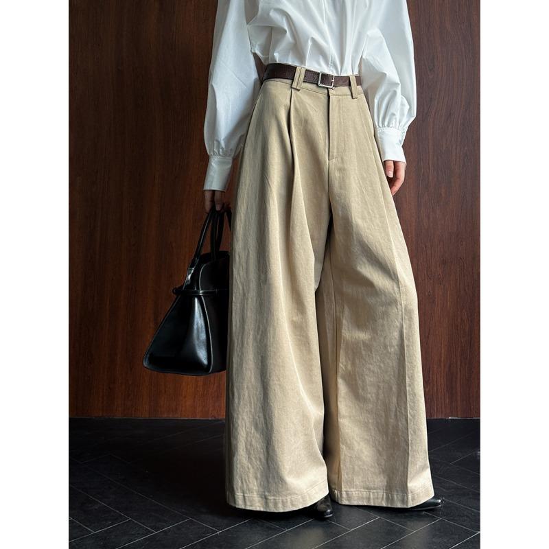 Tachibana, Early Spring New Retro Casual Pants New Wide-leg Pants Loose Trousers High Waist Casual