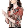 Woman Spring Summer Style Chiffon Blouses Shirts Lady Casual Stand Collar Half Sleeve Printed Blusas Tops
