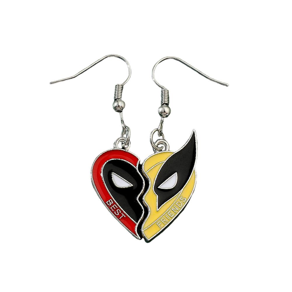 2 st Deadpool Wolverine Cospay Bästa Vänner Halsband Superhjälte Parhalsband Hjärthänge Vänskap Matchande Gåvor