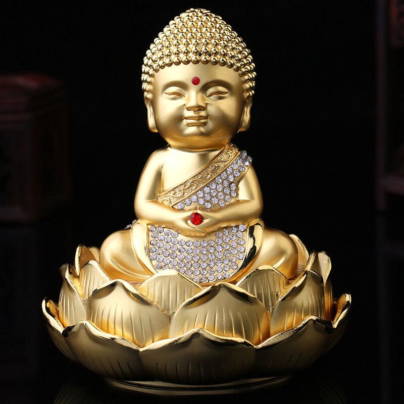 Lotus Tathagata Buddha Car Ornament: Safety & Odor Removal Metal Perfume for Console