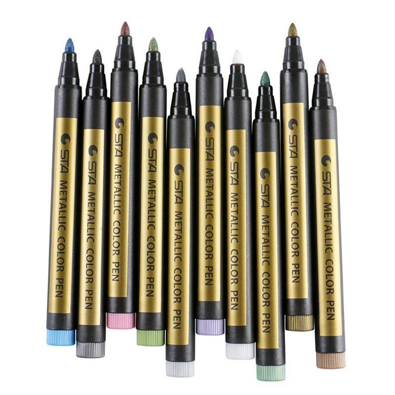 10Colors Exquisite Metal Marker Paint Pen Art Permanent Writing Marker Photo Album Gift Card DIY Craft Childrens Stationery