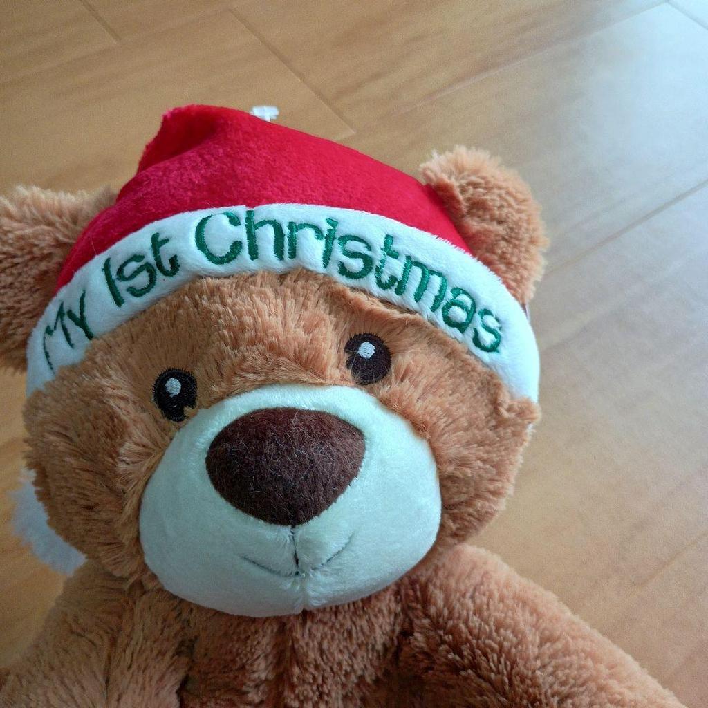 [USED] Aurora Plush Christmas Teddy Bear, Small, First Toy