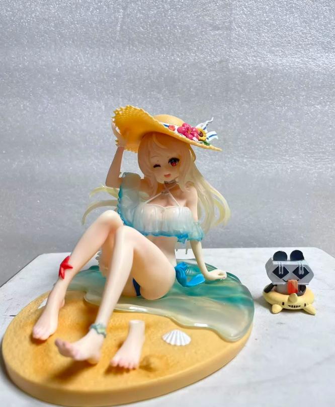 

Warship Girls R Changchun Beach Swimsuit Ver Anime Figure Floral Straw Hat Mini Penguin Boxed Collectible For Anime Fans