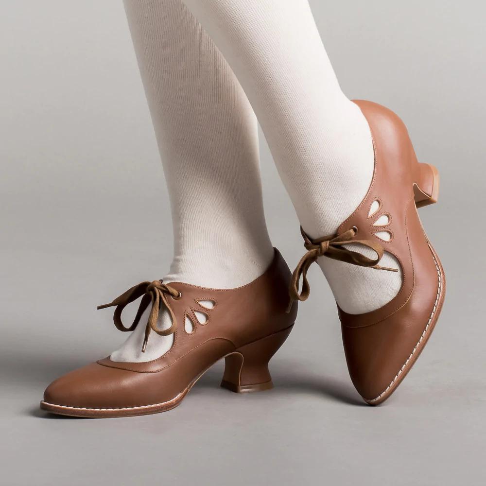 New Hollow Out High Heels Lace Up Plus Size Women's Casual Shoes