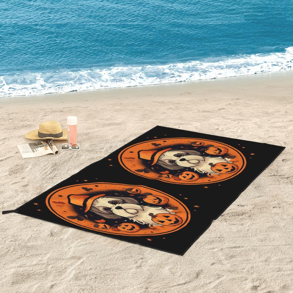 Shih Tzu Dog Halloween, Love Dogs 2 Beach Towel Soft Microfiber Quick Dry Absorbent Quick Towels For Swimming