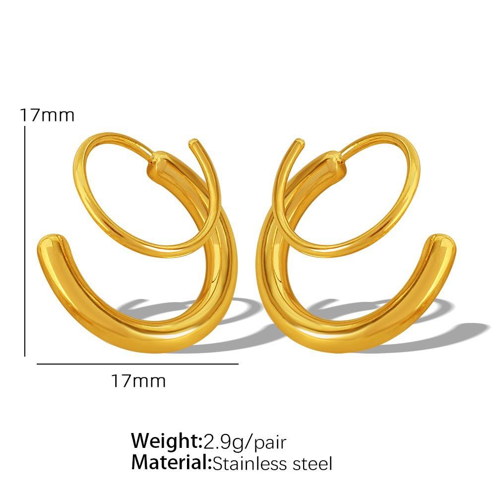 Geometric Round Earrings Cold Wind Design Sense Versatile Temperament Personalized Stud Earrings Ear