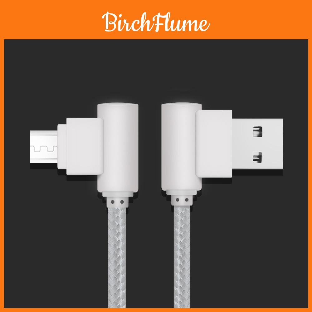 33 Feet Nylon Braided Micro Right Angle Fast Data Sync Charger Vertical Usb Cable With Durable Cotton Jacket