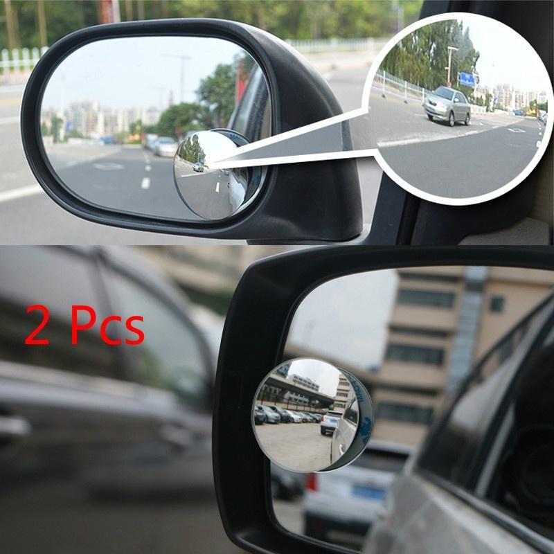 2 Pcs/Set Car Styling 360 Degree Framless Blind Spot Mirror Wide Angle Round HD Glass Convex Rear Vi