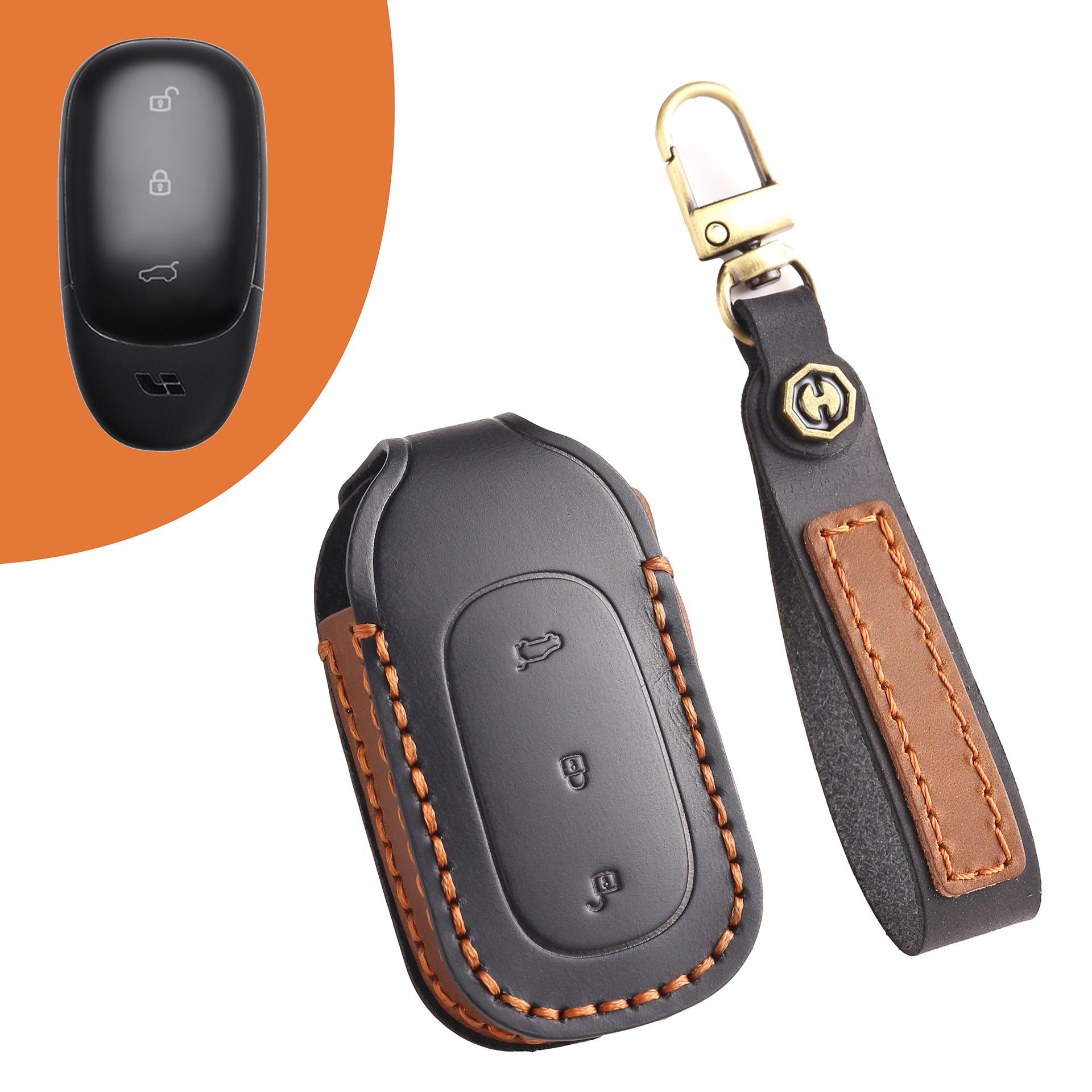 

Suitable for mega ideal ONE leather key bag MAX all-inclusive car key cover чёрный