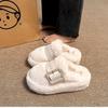 Thick-bottomed fluffy slippers women's outer wear bag head half-tow Internet celebrity warm and velvet popular office home cotton slippers