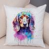Super Cute Watercolor Dog Throw Pillow Cover With Short Plush Print For Living Room Sofa Decoration Cushion Cover Pillow Covers