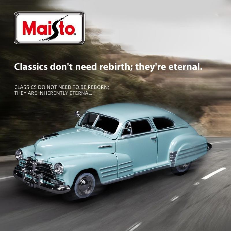 Maisto 1948 Chevrolet Fleetline Aerosedan Diecast Modell 1:Maßstab 24 Klassisches Vintage-Auto Hellgrün Retro Sammlerstück Ausstellungsspielzeug