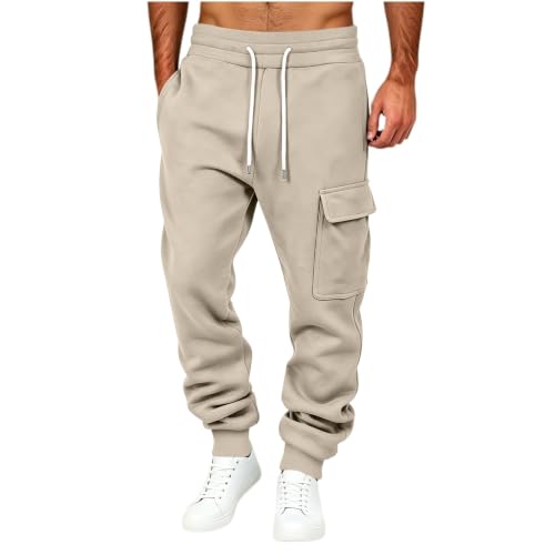 Men's Casual Color Jogger Sweatpants with Elastic Waist and Pockets