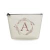 Women Circular Letter Print Cosmetic Bag Toiletries Organize Travel Storage Case 6751