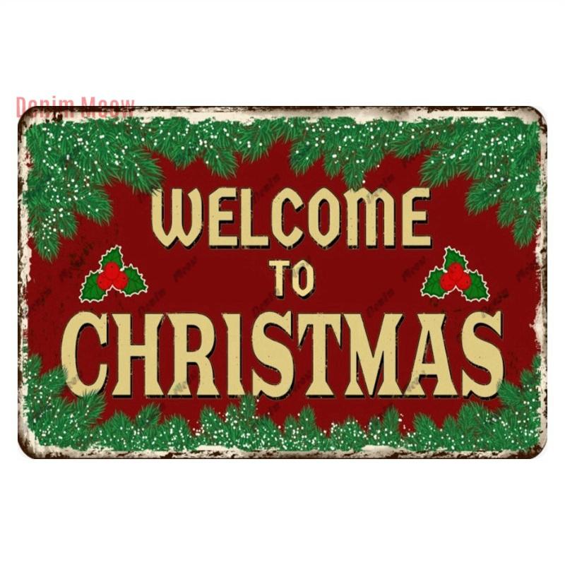 Retro Merry Christmas Metal Wall Decor, Vintage Christmas Bakery Metal Sign, for Gift  Bar Club Cafe, Room Decoration, WY299