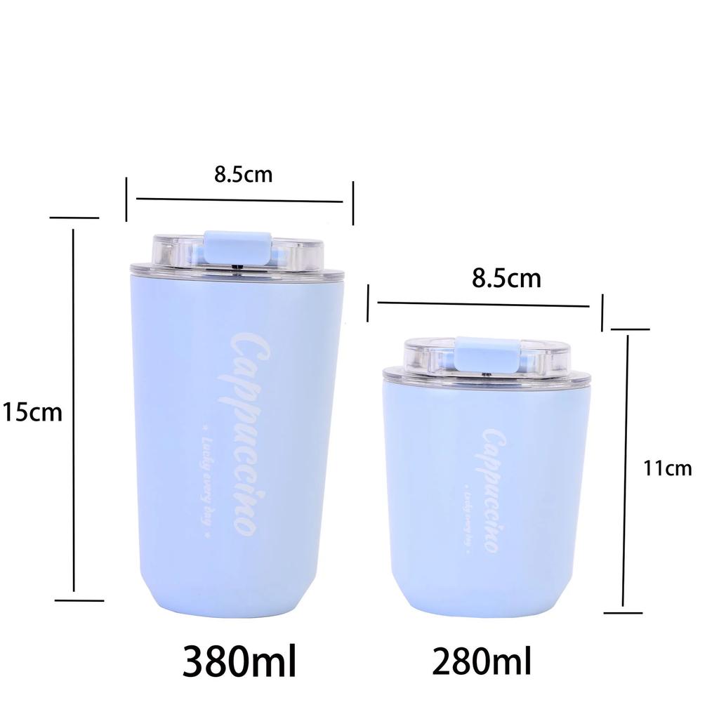 14oz Stainless Steel Insulated Cup Double-Layer Vacuum Direct Drinking Coffee Cup Creative Car Portable Water Cup Water Bottle YLE432