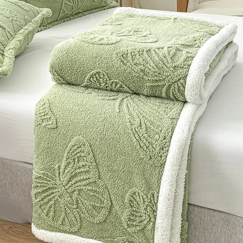 New Butterfly Tafu Velvet Blanket Warm Autumn Winter Soft Fluffy Bed Sofa Blankets Office Nap 2 Layer Thickened Throw Blanket