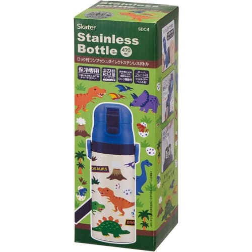 Skater Children's Stainless Steel Water Bottle Direct Drinking 470ml Dinosaur Child-friendly Lightweight Type Boys Cold Storage Dinosaur Waterbottle S