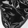 String pour homme en cuir verni noir aspect mouillé dos en T design fesses ouvertes taille basse sensuel clubwear