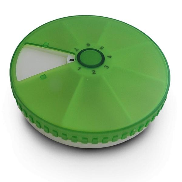 Round Box 7 Compact Compartments for Pill Storage