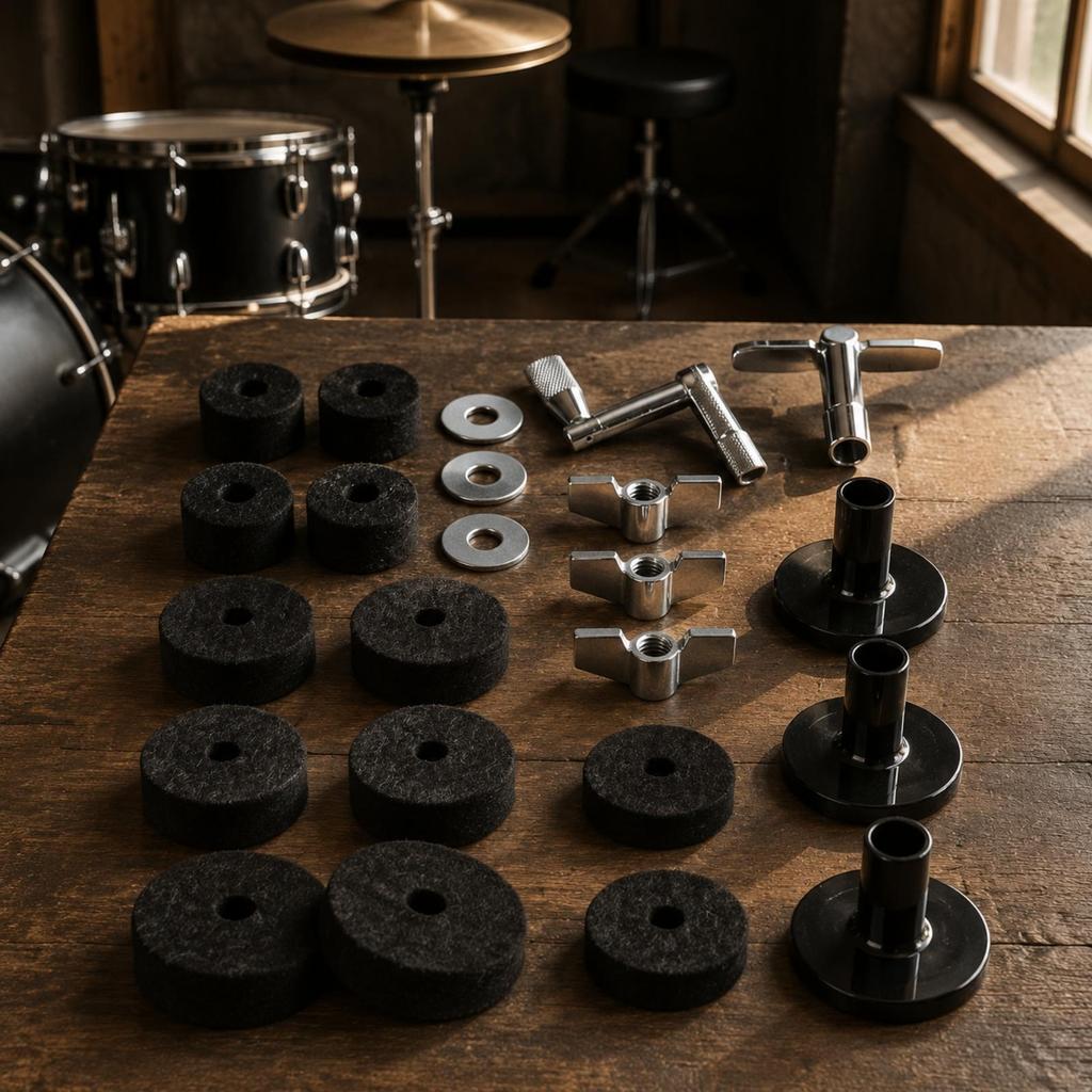 23 Pieces Cymbal Felt and Sleeve Kit Sturdy for Rehearsal Areas, Percussionists