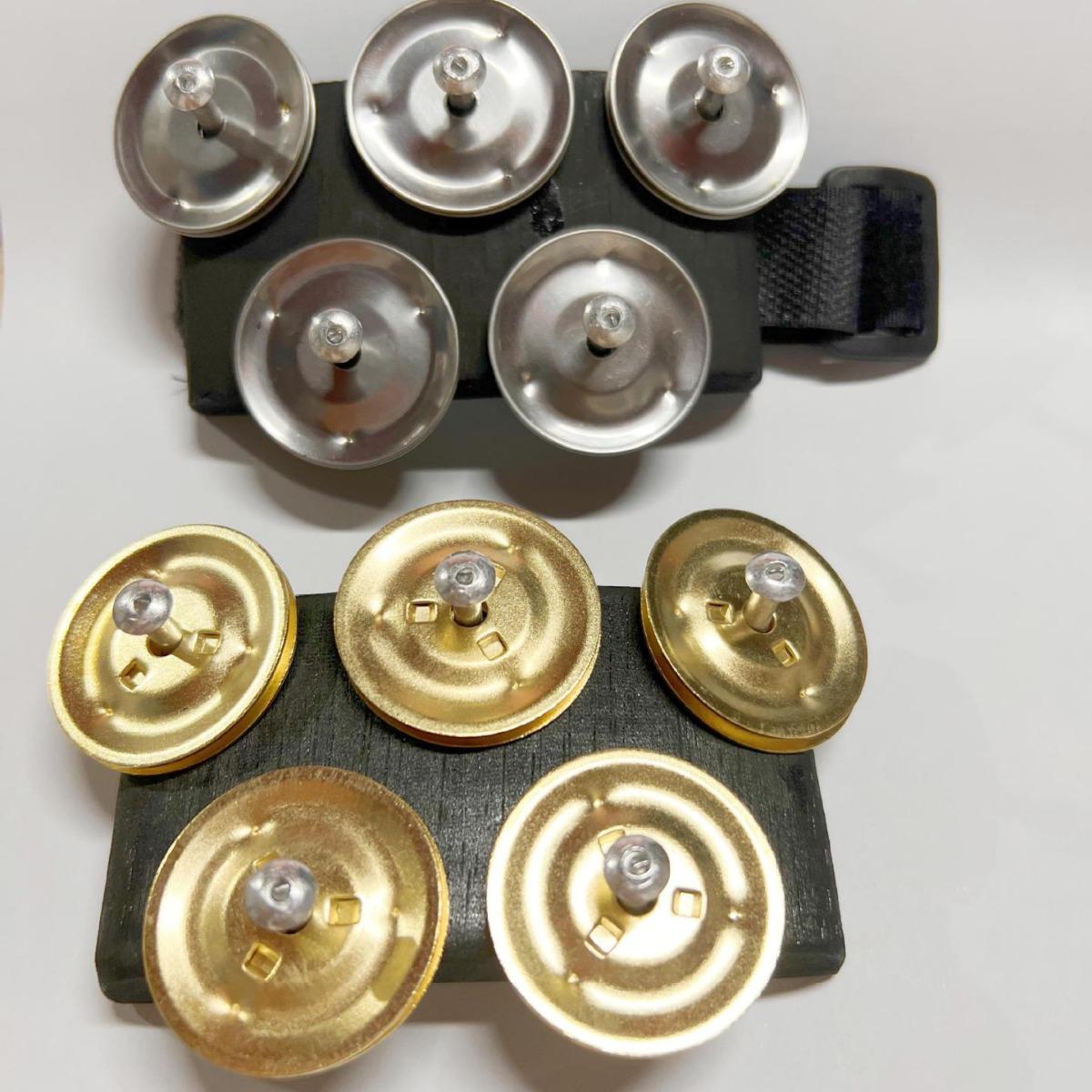 Cajon Drum Foot-Pedal Shaker with Bell and Tambourine Ring 5-Piece Foot Pedal Shaker золотой