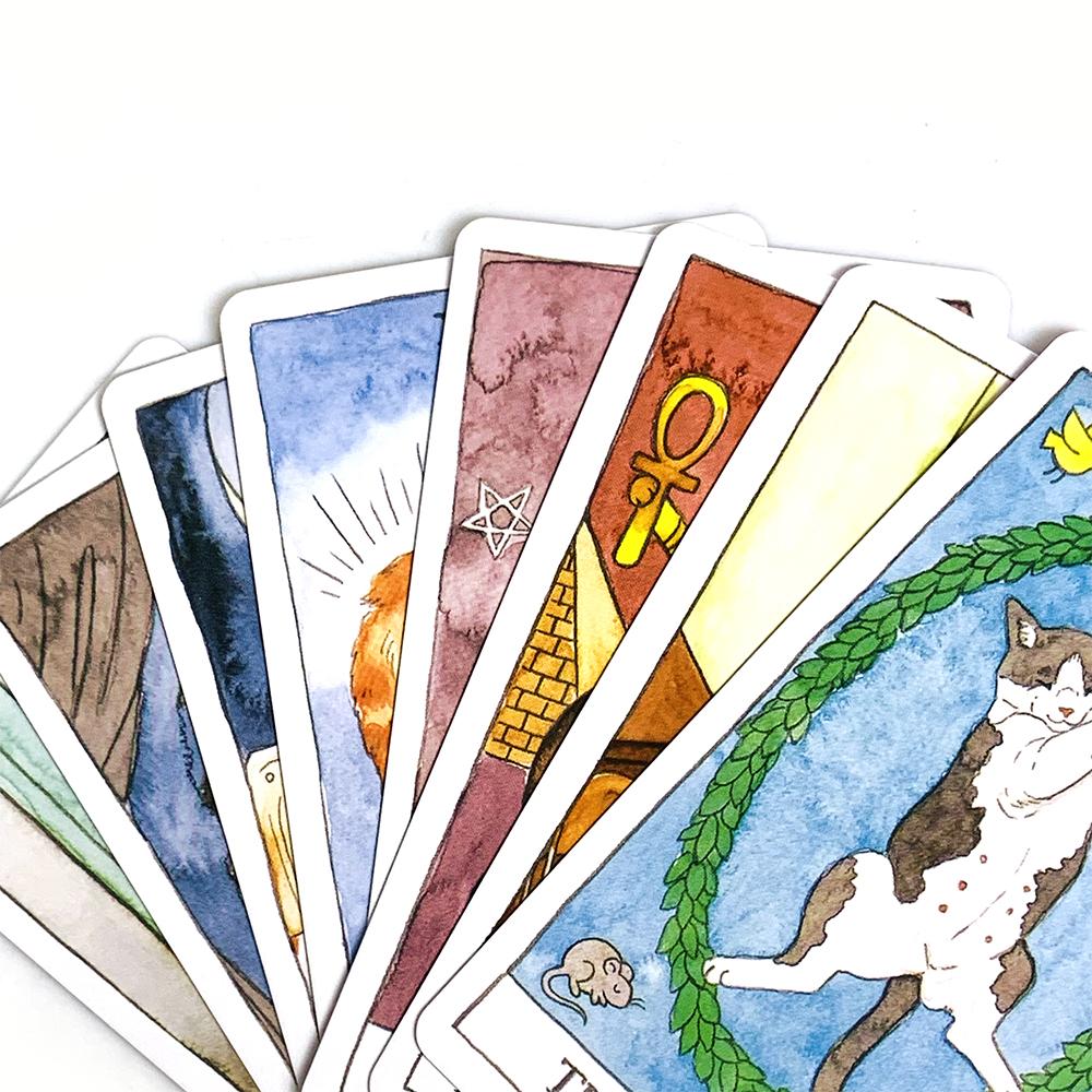 Tarot Cards 78pcs Cards Cute Tarot Deck English Visions Divination Borad Games For Family Friends ,Halloween and Christmas Gifts